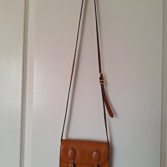 New Ralph Lauren Leather crossbody bag - Color Camel - Picture 3 of 4